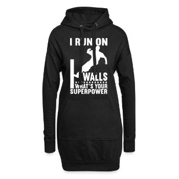Parkour Freerunning - Sweat-shirt à capuche long Femme - noir - Devant