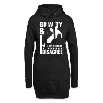 Parkour Freerunning - Sweat-shirt à capuche long Femme - noir - Devant
