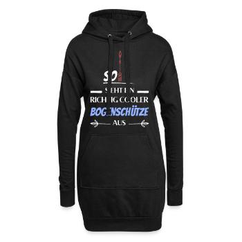 So sieht ein richtig cooler Bogenschütze aus - Hoodie-Kleid - Schwarz - Vorne