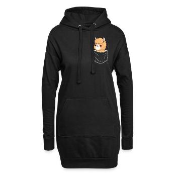 Alpaga Lama Alpaga Animal - Sweat-shirt à capuche long Femme - noir - Devant