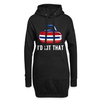 Drôle « I’d Hit That » équipe de curling balayant Rock Gi - Sweat-shirt à capuche long Femme - noir - Devant