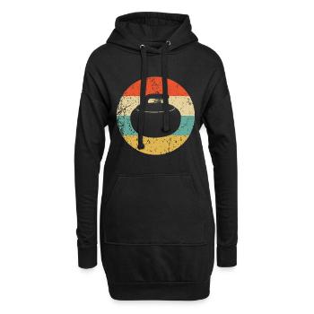 Curling Vintage Retro Curling Stonecurling pour garçon - Sweat-shirt à capuche long Femme - noir - Devant
