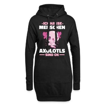 Axolotl Schwanzlurch Axolotls - Hoodie-Kleid - Schwarz - Vorne