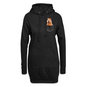 Capybara Wasserschwein Capybaras - Hoodie-Kleid - Schwarz - Vorne