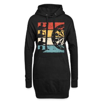 Dart Darts Dartspieler Dartsport - Hoodie-Kleid - Schwarz - Vorne