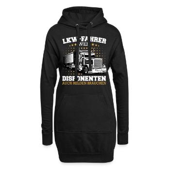 LKW Fahrer Fernfahrer Lastkraftwagenfahrer - Hoodie-Kleid - Schwarz - Vorne