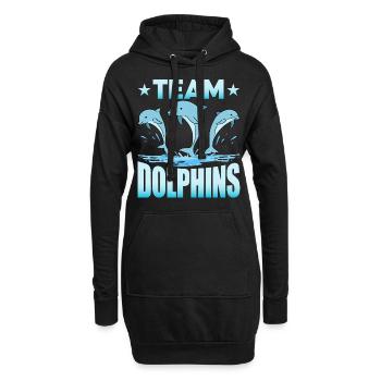 Team Dolphins - Hoodie-Kleid - Schwarz - Vorne