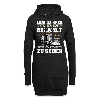 LKW Fahrer Fernfahrer Lastkraftwagenfahrer - Hoodie-Kleid - Schwarz - Vorne