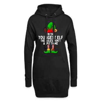 Ich bin der jüngste Elf Passende Familie Weihnachten - Hoodie-Kleid - Schwarz - Vorne