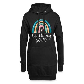 Birthday Squad Regenbogen Geschenke Happy Bday Familienmitglieder - Hoodie-Kleid - Schwarz - Vorne