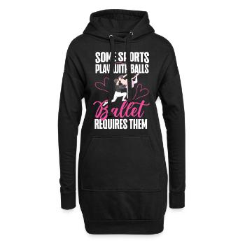 Ballet Dancer Dance Girl Ballerina - Hoodie-Kleid - Schwarz - Vorne