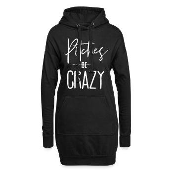 Baseball für Frauen - Pitches be Crazy - Hoodie-Kleid - Schwarz - Vorne