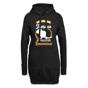 Rennmaus keine Therapie Rennratte Gerbil - Hoodie-Kleid - Schwarz - Vorne
