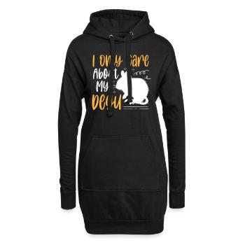 Interessiere mich nur für Degu Stauchratte - Hoodie-Kleid - Schwarz - Vorne