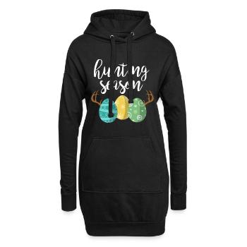 Jagdsaison - Niedlicher Hase Lustiger Osterosterurlaub - Hoodie-Kleid - Schwarz - Vorne
