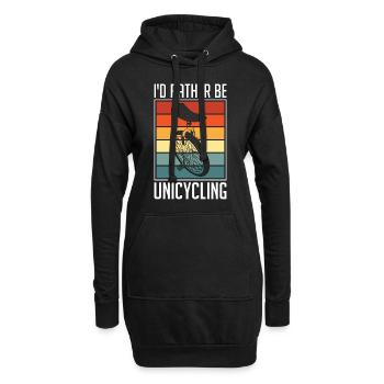 Unicycle Je préfère être monocycle rétro cyclisme - Sweat-shirt à capuche long Femme - noir - Devant