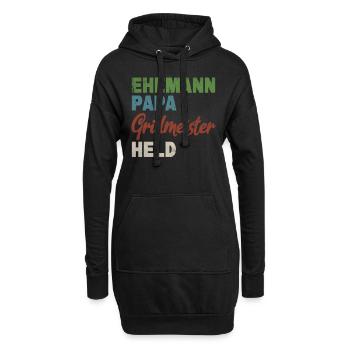 Vintage Vater Ehemann Papa Grillmeister Held - Hoodie-Kleid - Schwarz - Vorne