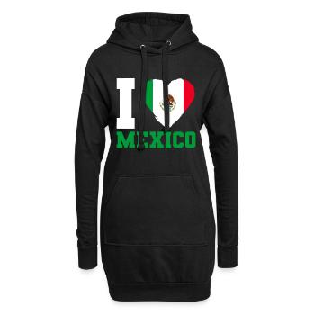 Drapeau mexicain J’aime le Mexique - Sweat-shirt à capuche long Femme - noir - Devant
