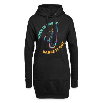 Ballet Dancer Dance Girl Ballerina - Hoodie-Kleid - Schwarz - Vorne