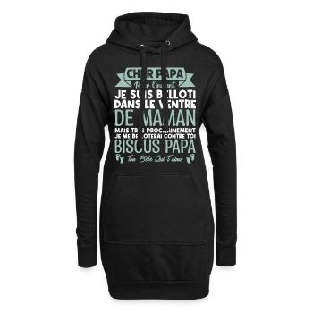 Cadeau annonce grossesse papa. cadeau futur papa. - Sweat-shirt à capuche long Femme - noir - Devant