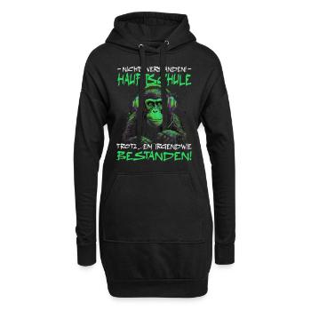 Hauptschule bestanden - Schulabschluss - Hoodie-Kleid - Schwarz - Vorne