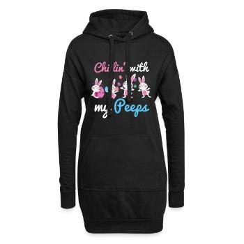 Chillin mit meinen Peeps Eier Liebhaber Frohe Ostern Coo - Hoodie-Kleid - Schwarz - Vorne