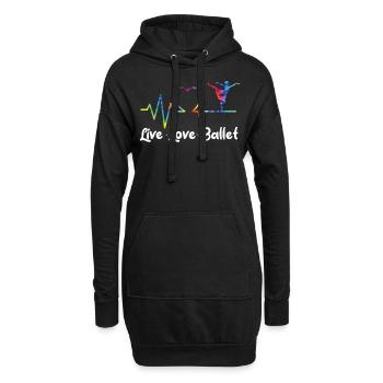 Ballet Danseuse Danse Ballerine - Sweat-shirt à capuche long Femme - noir - Devant