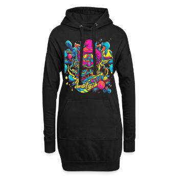 Le design a une esthétique moderne et crée un - Sweat-shirt à capuche long Femme - noir - Devant