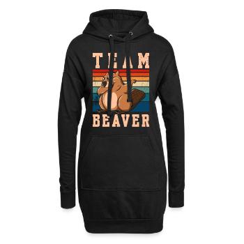 Team Beaver - Hoodie-Kleid - Schwarz - Vorne