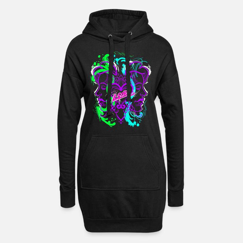 L.Gor - Hoodie-Kleid - Schwarz