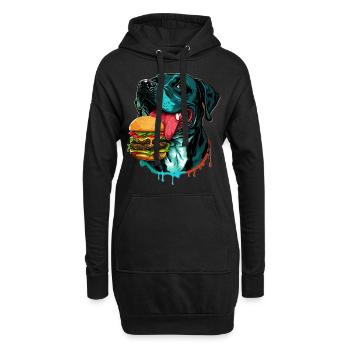 Dog Licks Gentle Citizen Funny Design - Sweat-shirt à capuche long Femme - noir - Devant