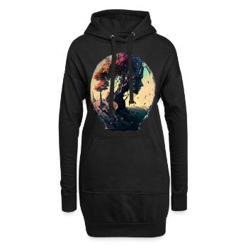 Natur Spirituell Baum Abstrakt Geistreich Design - Hoodie-Kleid - Schwarz - Vorne