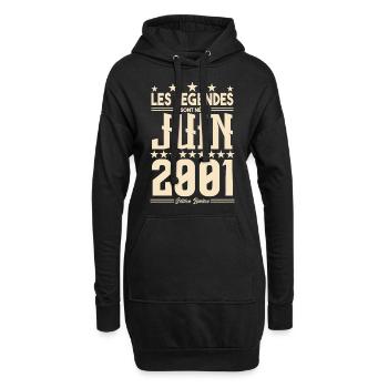 cadeau d'anniversaire juin 2001. Cadeau Juin 2001. - Sweat-shirt à capuche long Femme - noir - Devant