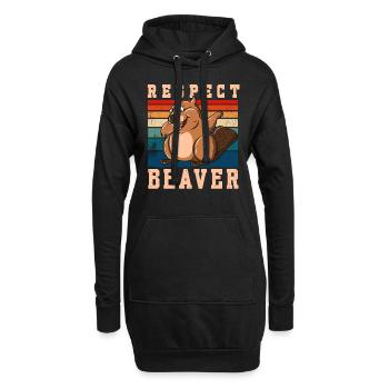 Respectez le castor - Sweat-shirt à capuche long Femme - noir - Devant