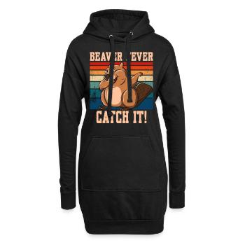 Beaver Fever Catch It! - Hoodie-Kleid - Schwarz - Vorne