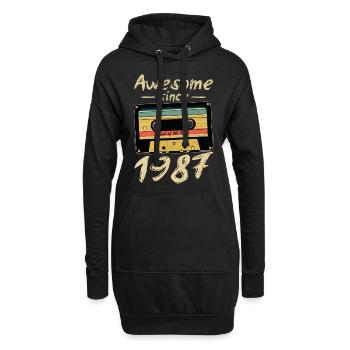 1987 Anniversaire 1987 Né Cadeau d’anniversaire - Sweat-shirt à capuche long Femme - noir - Devant