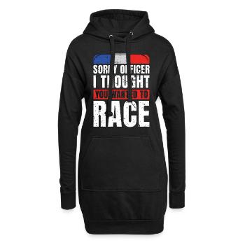 Policier désolé officier je pensais que vous shérif - Sweat-shirt à capuche long Femme - noir - Devant