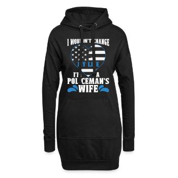 Police Officer I Wouldn't Change My Life Policeman - Hoodie-Kleid - Schwarz - Vorne
