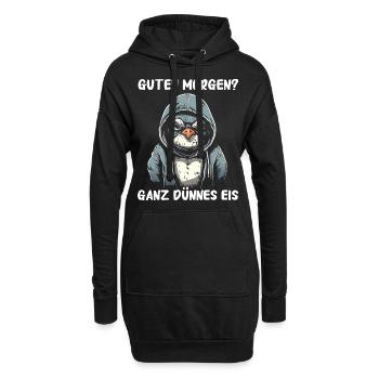 Pinguin Zwergpinguine Kaiserpinguin - Hoodie-Kleid - Schwarz - Vorne