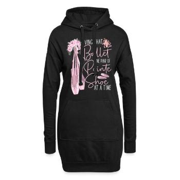 Ballet Danseuse Danse Ballerine - Sweat-shirt à capuche long Femme - noir - Devant