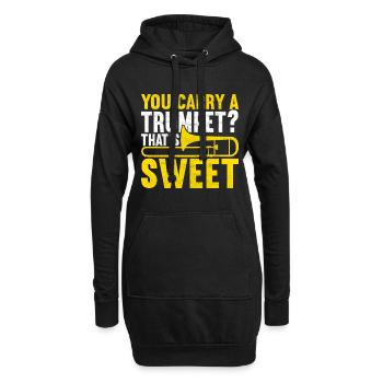 Posaune Trombone - Hoodie-Kleid - Schwarz - Vorne