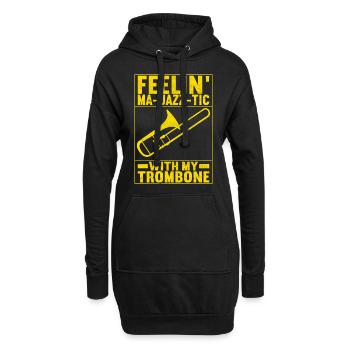 Posaune Trombone - Sweat-shirt à capuche long Femme - noir - Devant