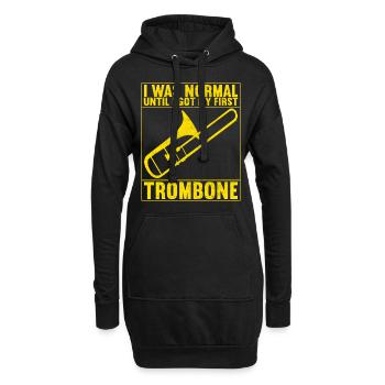 Posaune Trombone - Sweat-shirt à capuche long Femme - noir - Devant