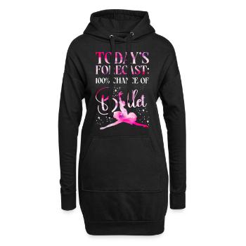 Ballet Danseuse Danse Ballerine - Sweat-shirt à capuche long Femme - noir - Devant