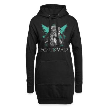 Schildmaid | Wikinger | Nordisch - Hoodie-Kleid - Schwarz - Vorne