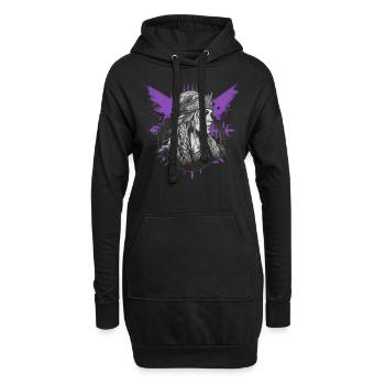 Schildmaid | Wikinger | Nordisch - Hoodie-Kleid - Schwarz - Vorne