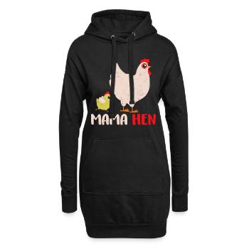 Fun Fête des mères Mama Hen Cadeau Animal de ferme - Sweat-shirt à capuche long Femme - noir - Devant