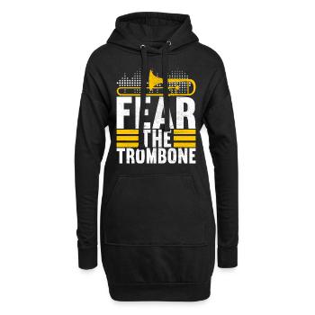 Posaune Trombone - Sweat-shirt à capuche long Femme - noir - Devant