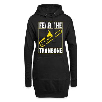 Posaune Trombone - Sweat-shirt à capuche long Femme - noir - Devant