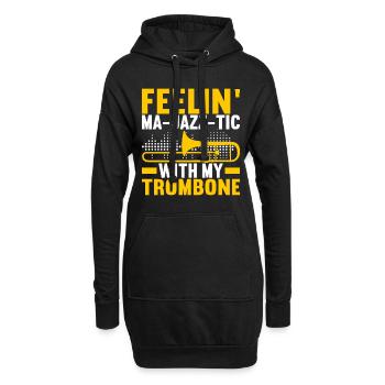 Posaune Trombone - Sweat-shirt à capuche long Femme - noir - Devant